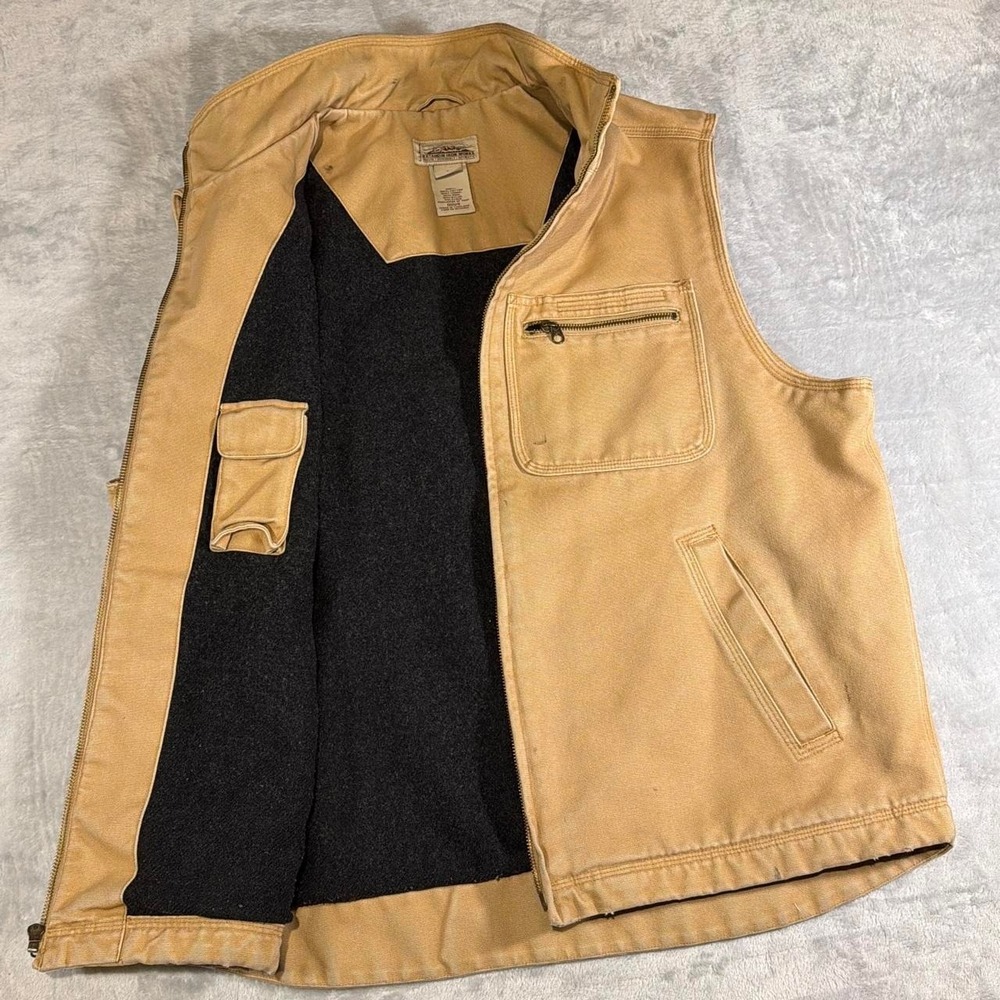 L.L.Bean Katahdin Iron Works Utility Vest | Tan | Large